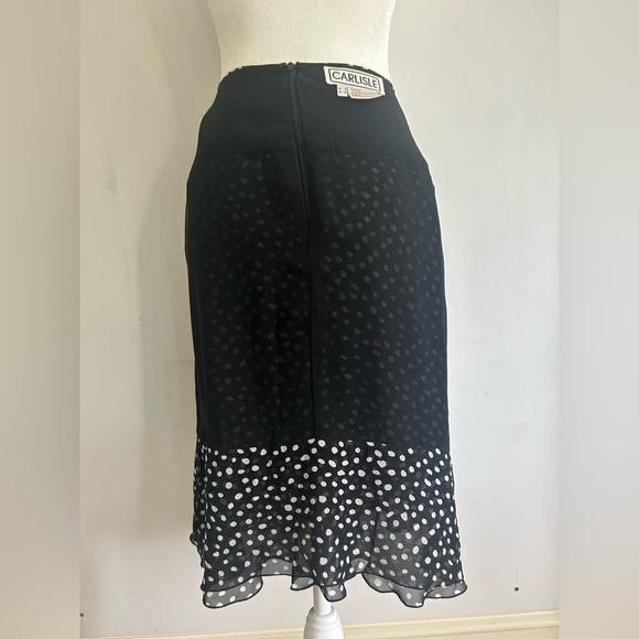 Carlisle Black & White Silk Polka Dot Cami, Skirt, Matching White Brocade Blazer - Picture 9 of 16